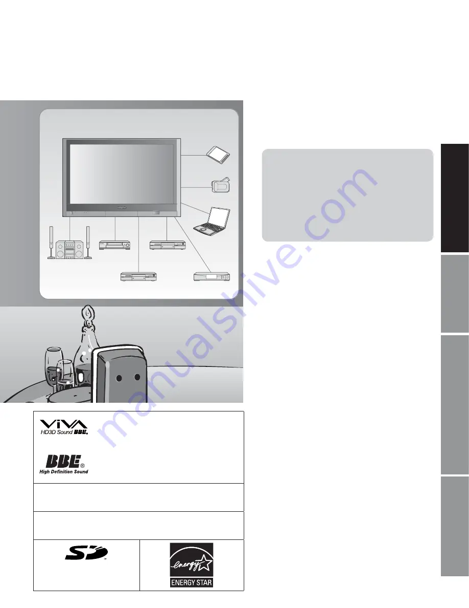 Panasonic TH-42PX600U Operating Instructions Manual Download Page 3