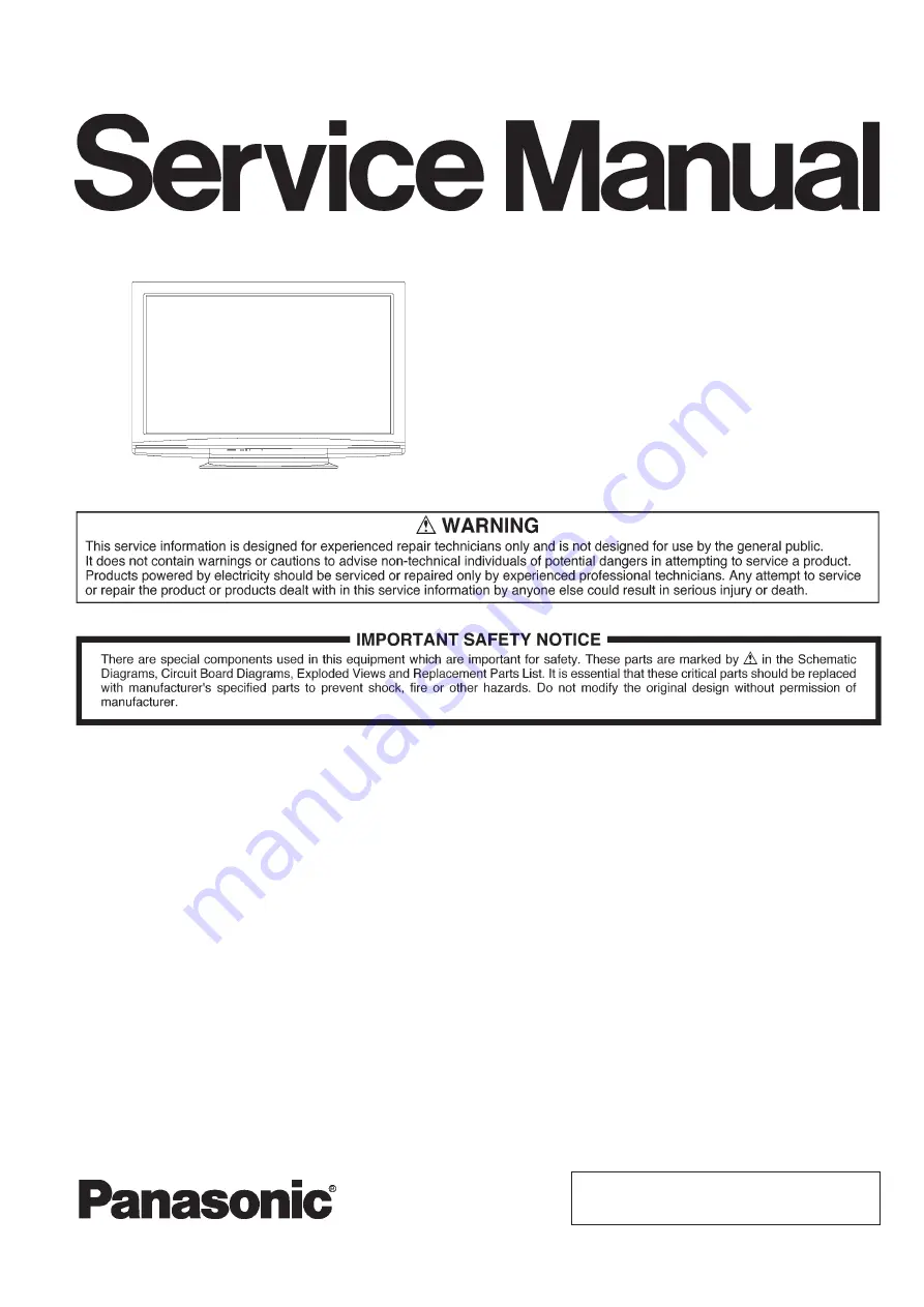 Panasonic TH-43D310M Service Manual Download Page 1