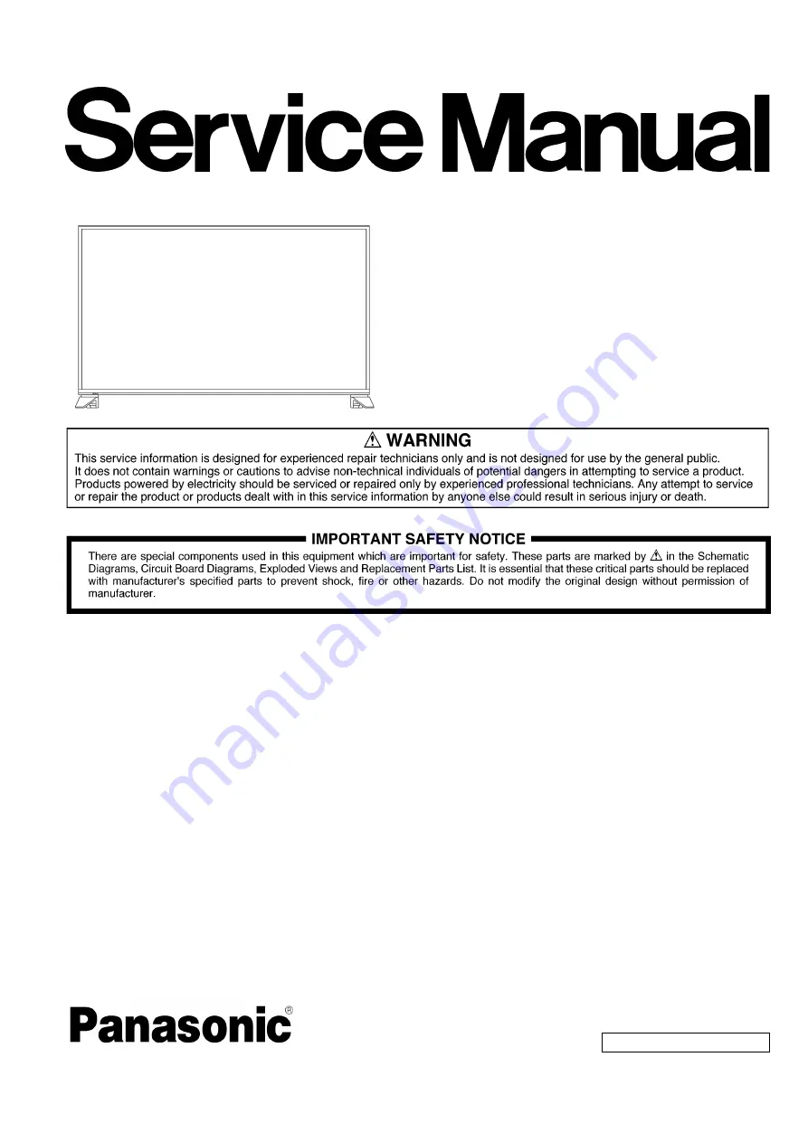 Panasonic TH-43DS630R Service Manual Download Page 1