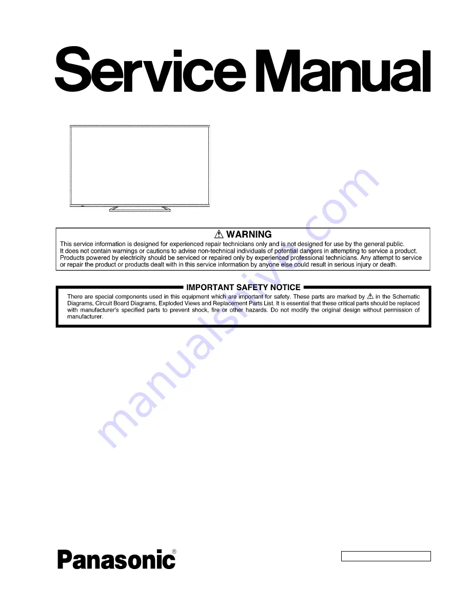 Panasonic TH-48AX670T Service Manual Download Page 1