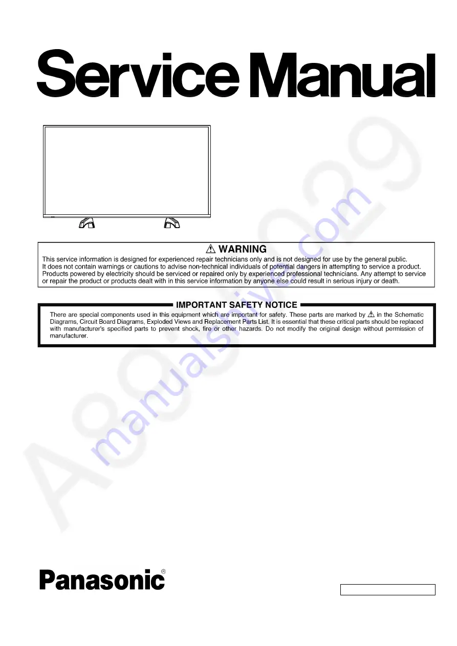 Panasonic TH-55DS630K Service Manual Download Page 1