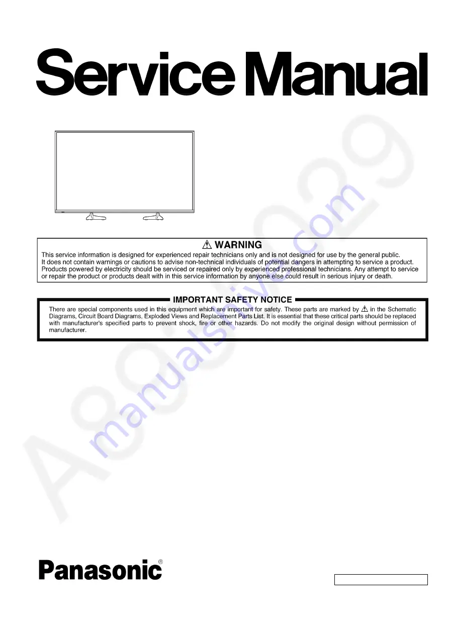 Panasonic TH-55DX650K Service Manual Download Page 1