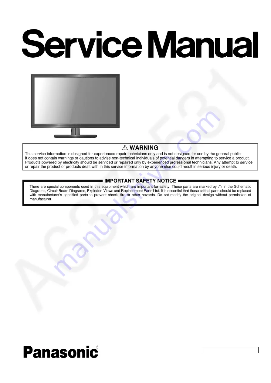 Panasonic TH-L24XM6Z Service Manual Download Page 1