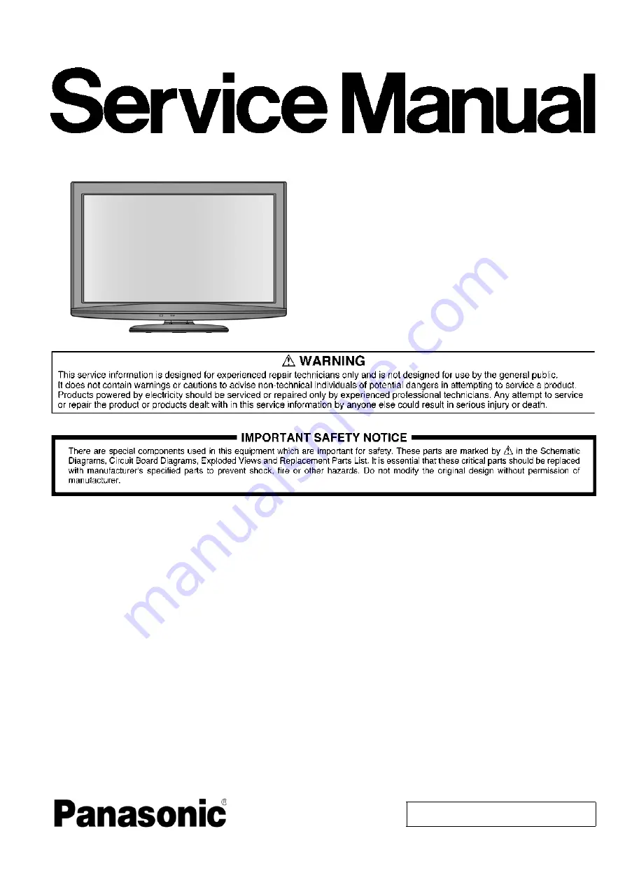 Panasonic TH-L32C20R Service Manual Download Page 1