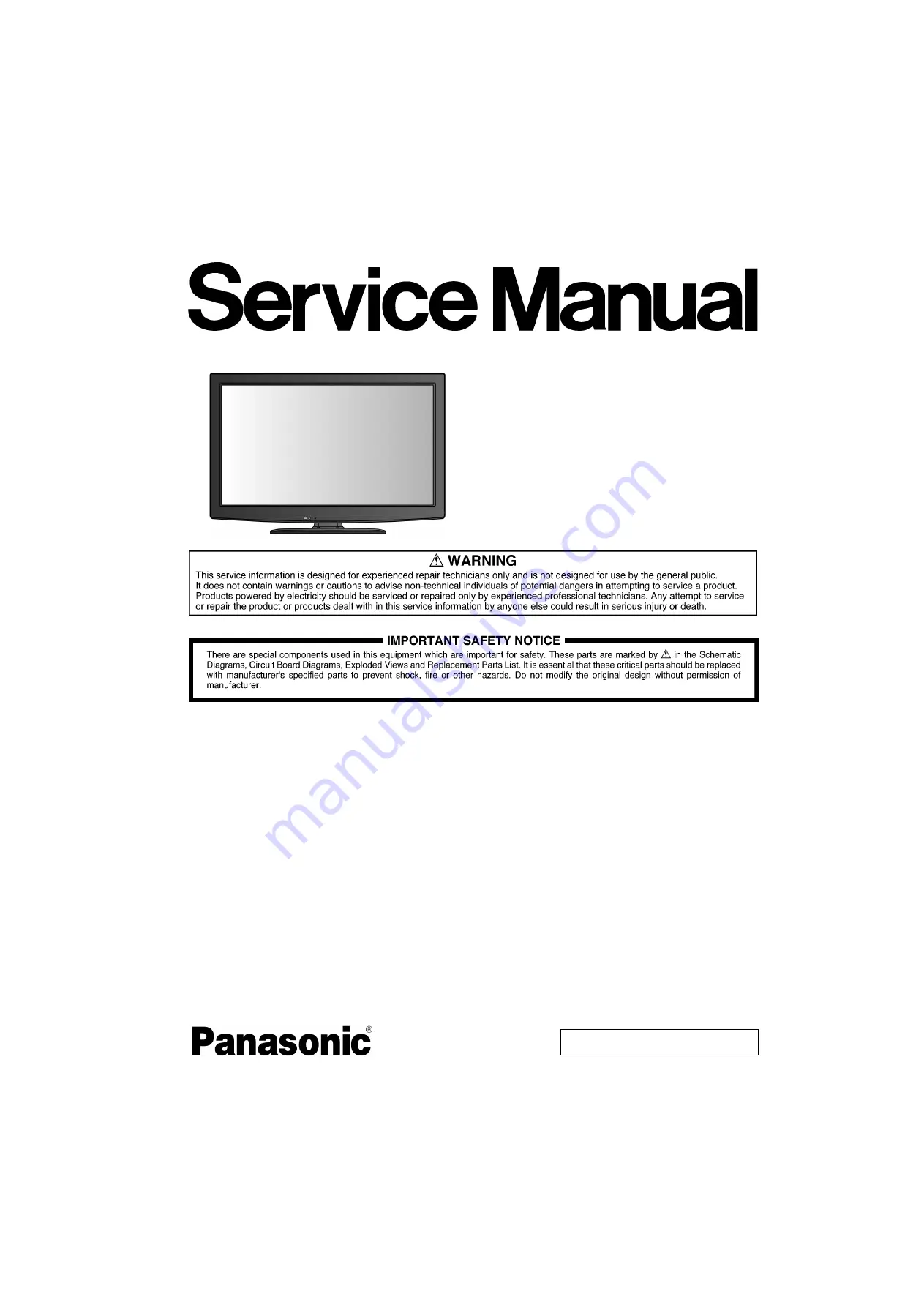 Panasonic TH-L42D25R Service Manual Download Page 1