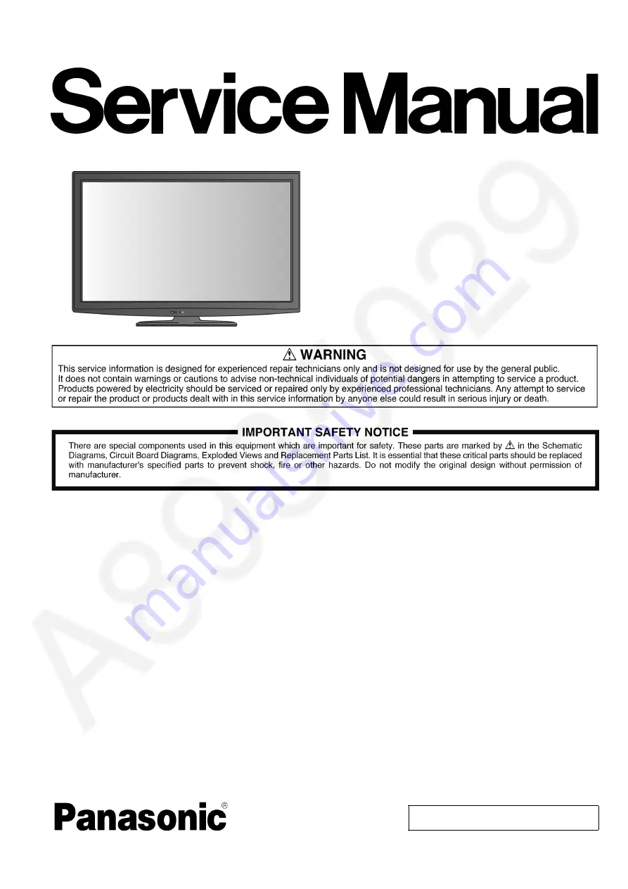 Panasonic TH-L42S25S Service Manual Download Page 1