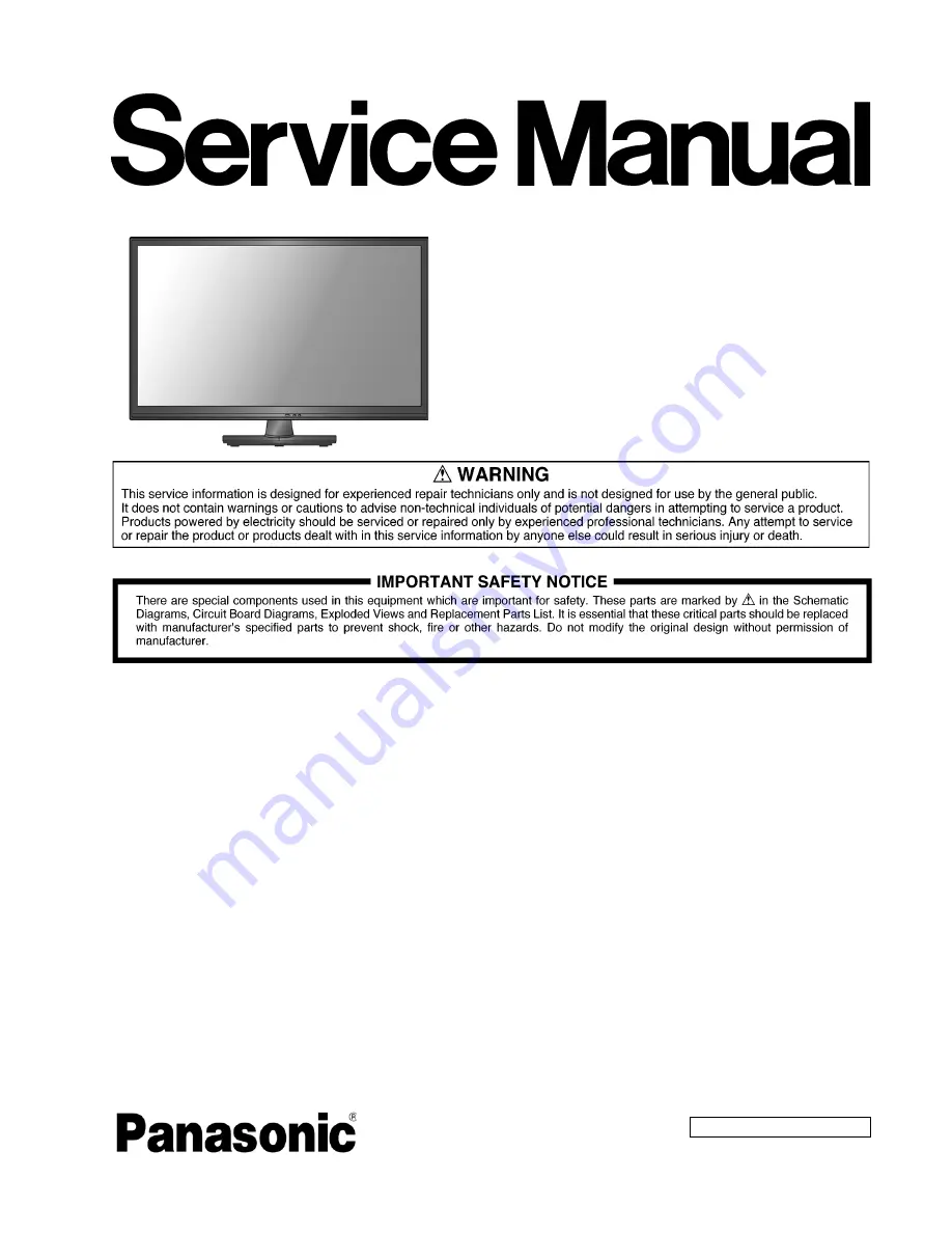 Panasonic TH-L50B6A Service Manual Download Page 1