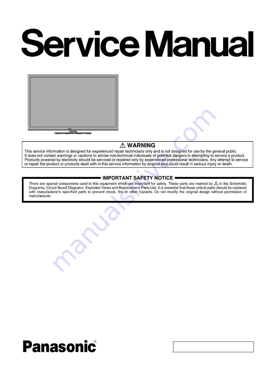 Panasonic TH-L50EM5S Service Manual Download Page 1