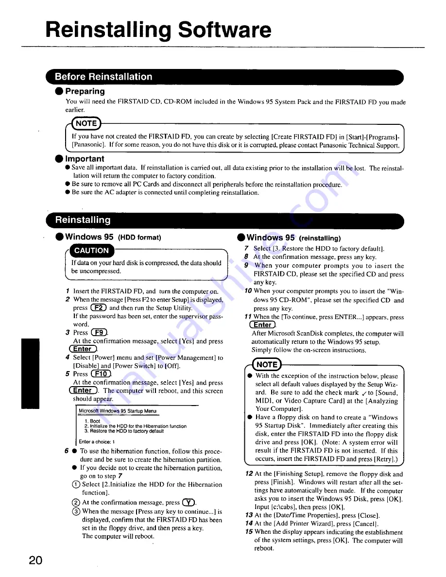 Panasonic Toughbook CF-45DJ48AAM User Manual Download Page 20