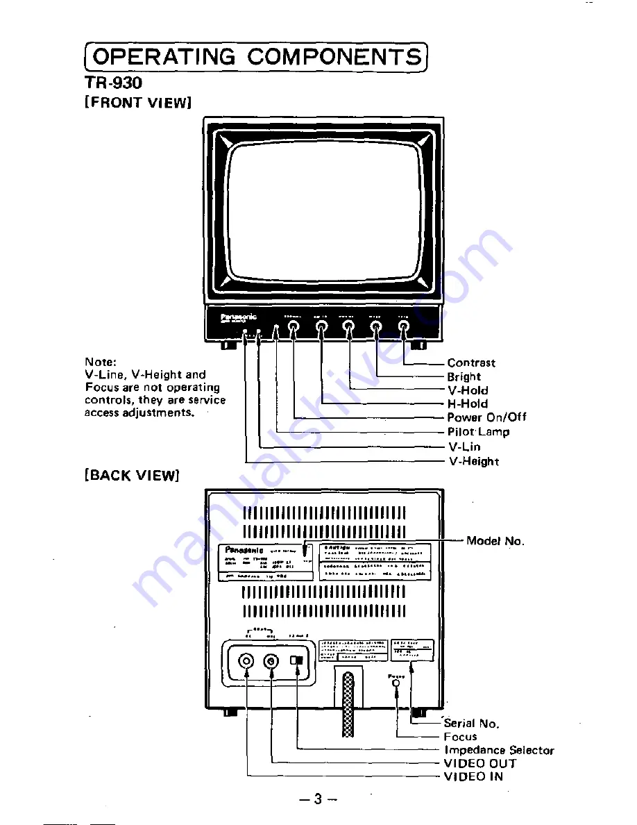 Panasonic TR-930 Скачать руководство пользователя страница 4