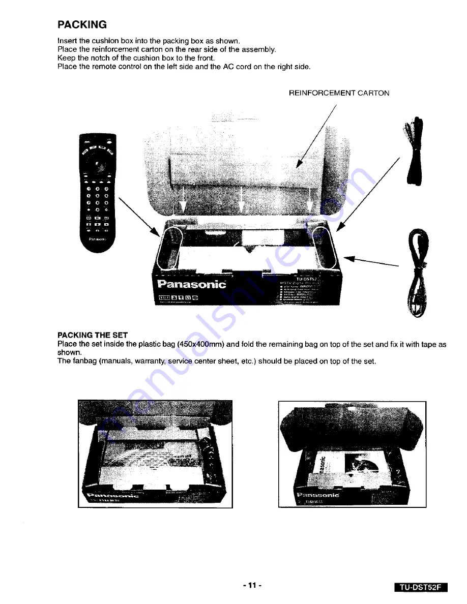 Panasonic TU-DST52F Assembly Manual Download Page 11