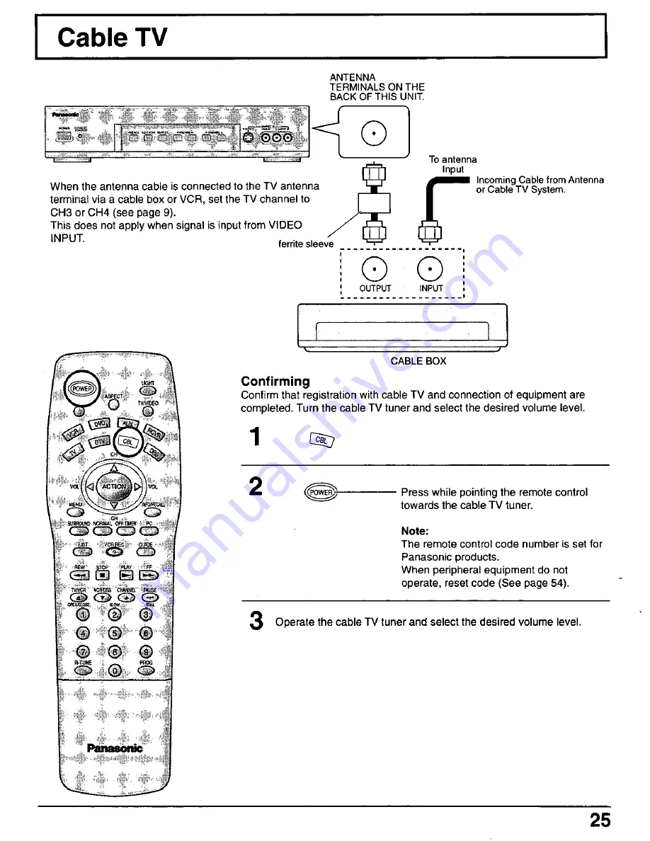 Panasonic TU-PTA500U User Manual Download Page 25