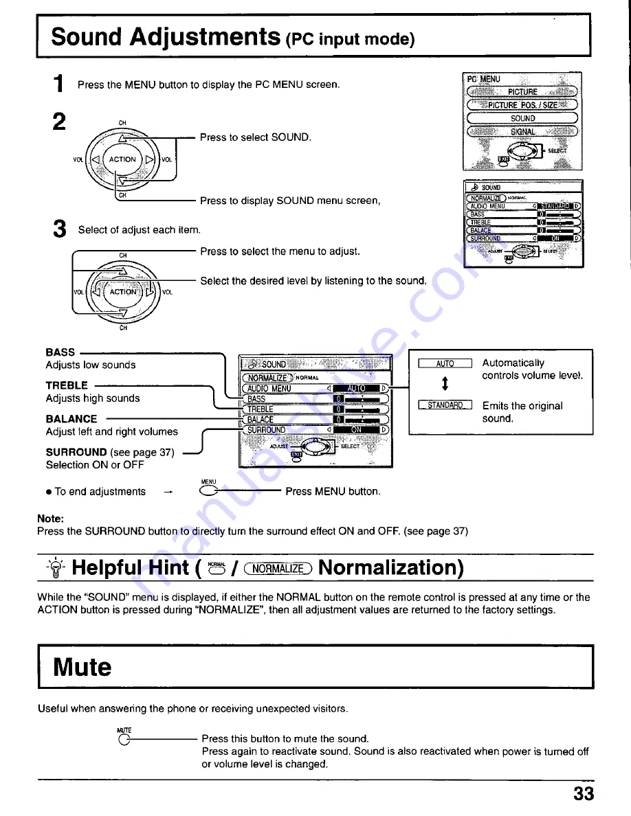 Panasonic TU-PTA500U User Manual Download Page 33