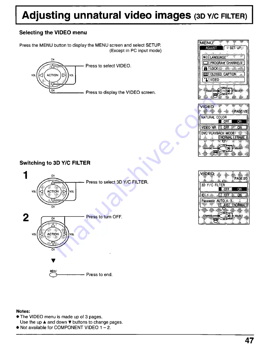 Panasonic TU-PTA500U User Manual Download Page 47