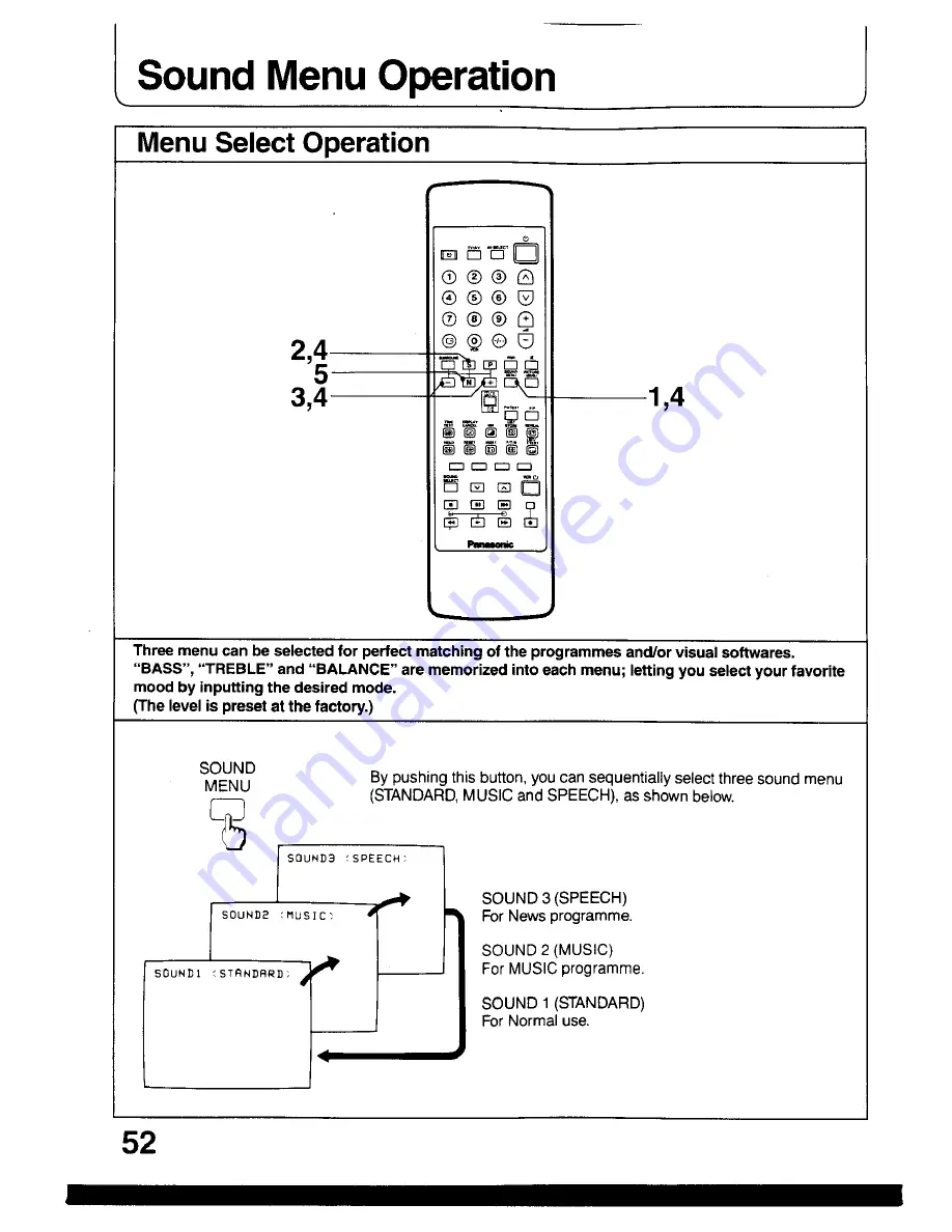 Panasonic TX-26V2Z Operating Instructions Manual Download Page 50