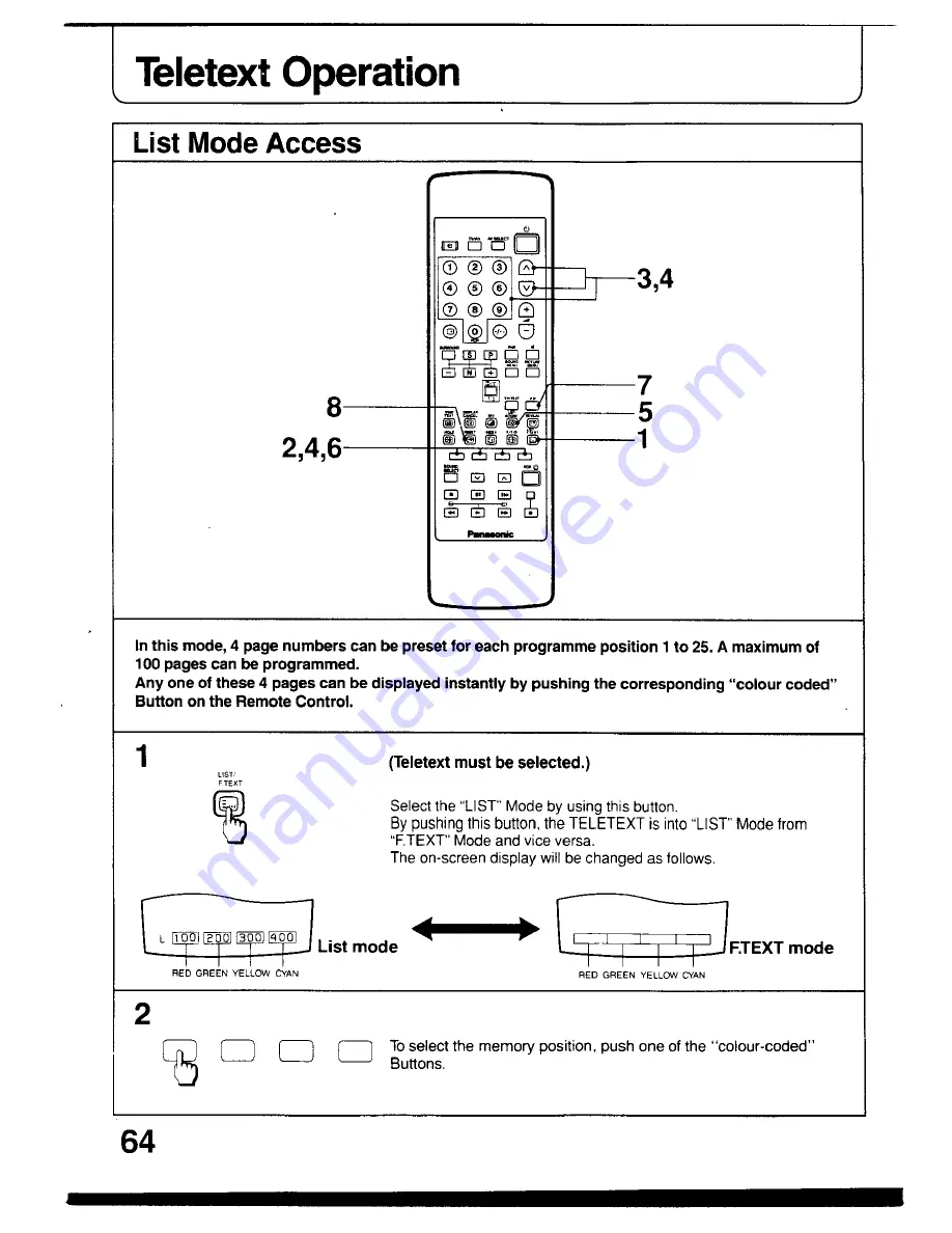 Panasonic TX-26V2Z Operating Instructions Manual Download Page 62