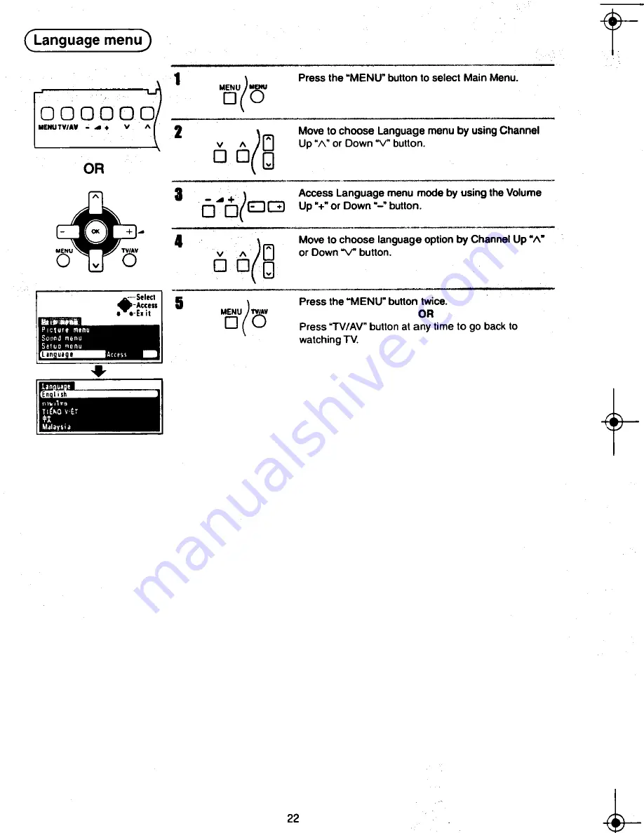 Panasonic TX-32F250A Operating Instructions Manual Download Page 22