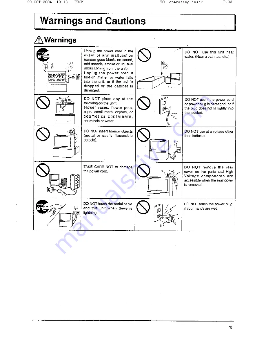 Panasonic TX-56P800H Operating Instructions Manual Download Page 3