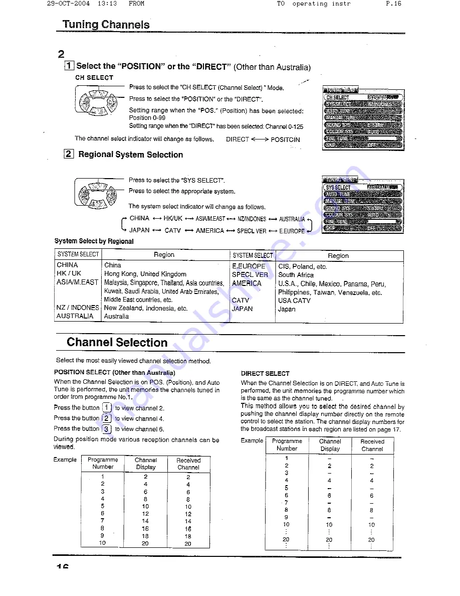 Panasonic TX-56P800H Operating Instructions Manual Download Page 16