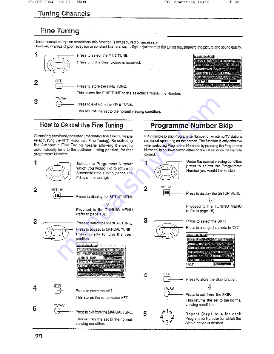 Panasonic TX-56P800H Operating Instructions Manual Download Page 20