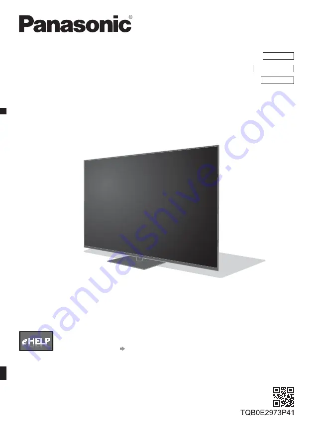 Panasonic TX-75JX940E Скачать руководство пользователя страница 1