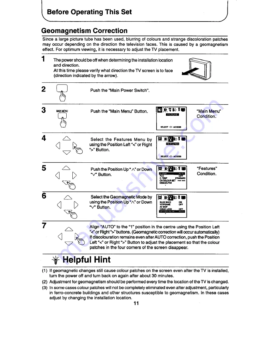 Panasonic TX-79P25Z Operating Instructions Manual Download Page 11