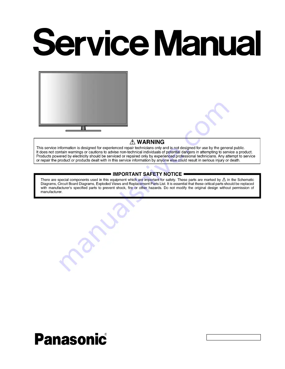 Panasonic TX-LR50B6 Service Manual Download Page 1