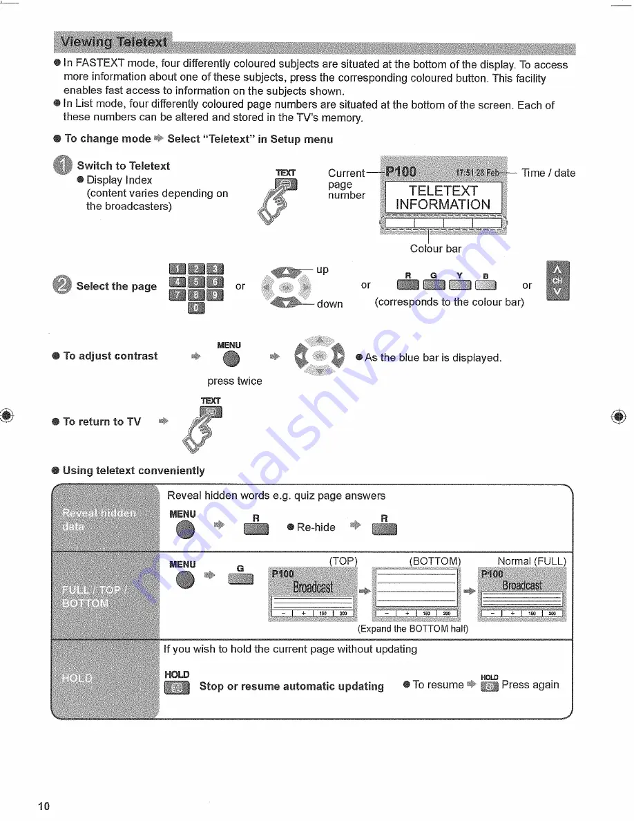 Panasonic TX32LX80 Operating Instructions Manual Download Page 10