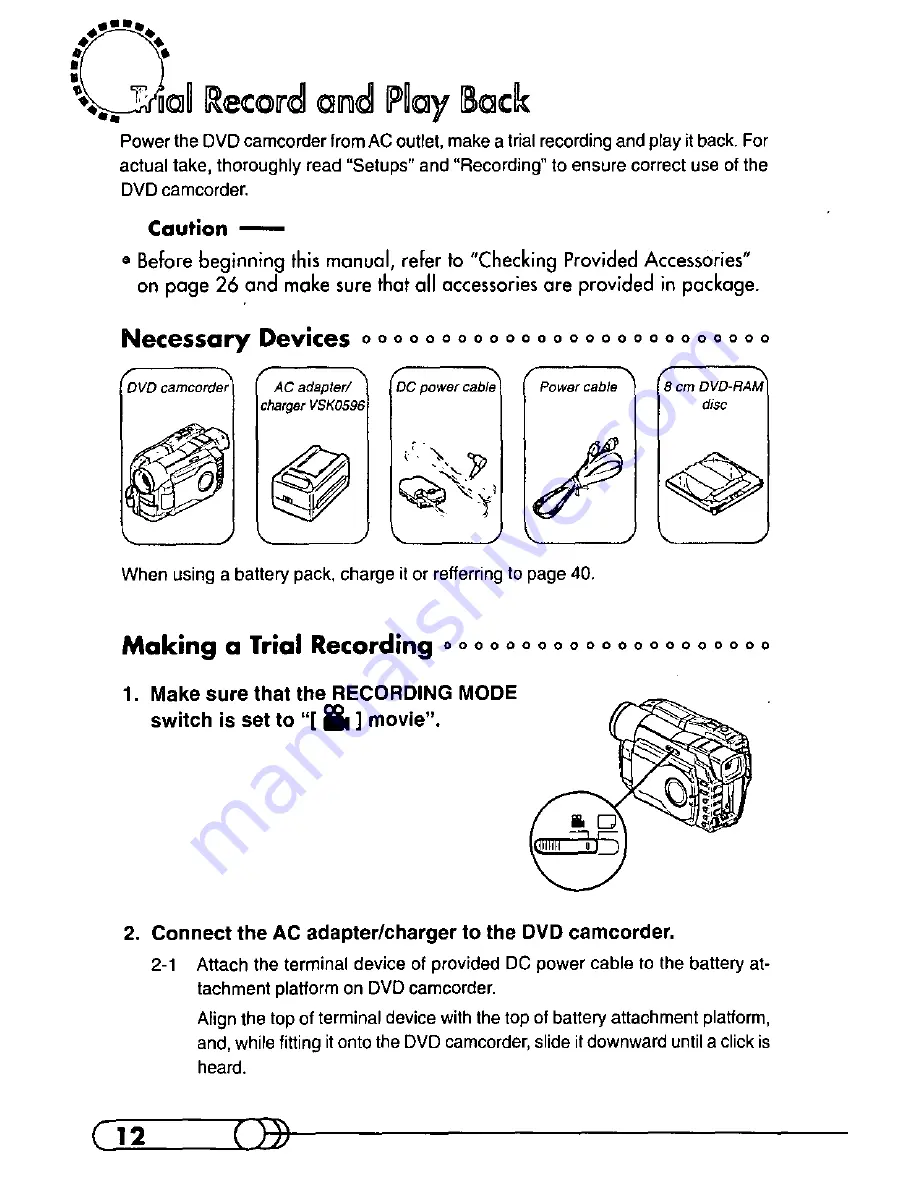 Panasonic VDR-M10 Operating Manual Download Page 12