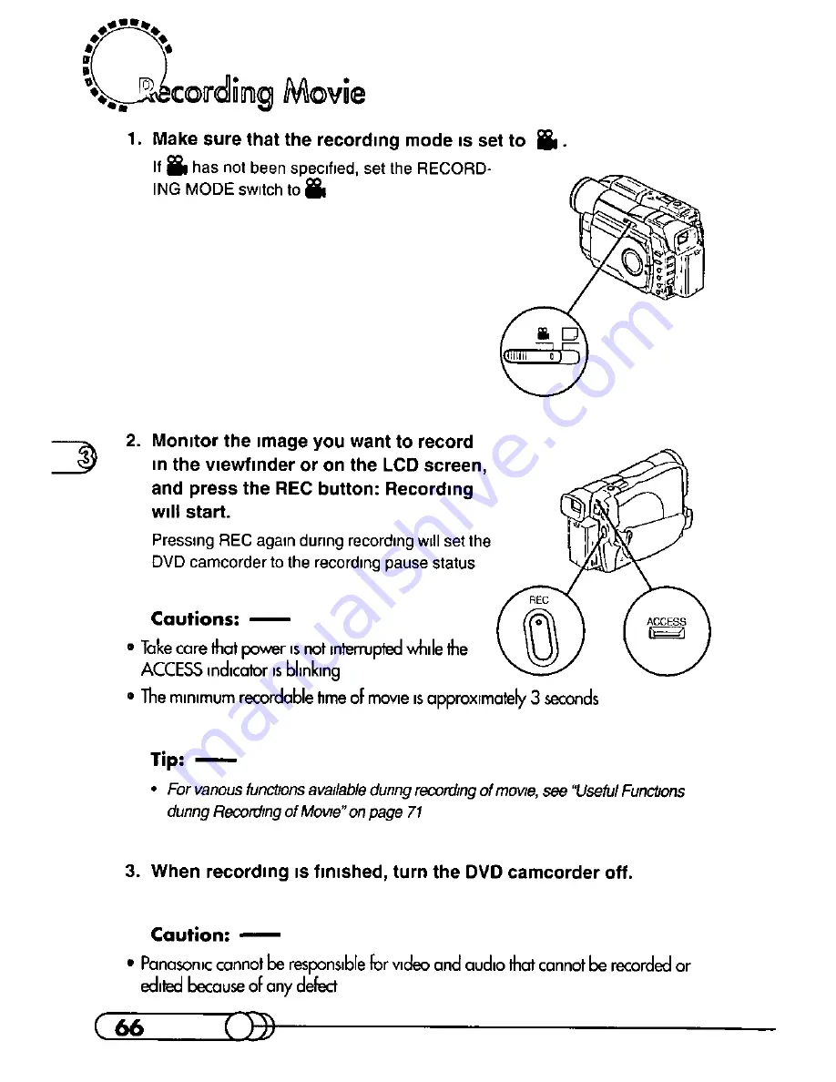 Panasonic VDR-M10 Operating Manual Download Page 66