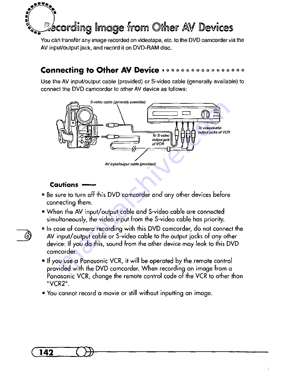 Panasonic VDR-M10 Operating Manual Download Page 142