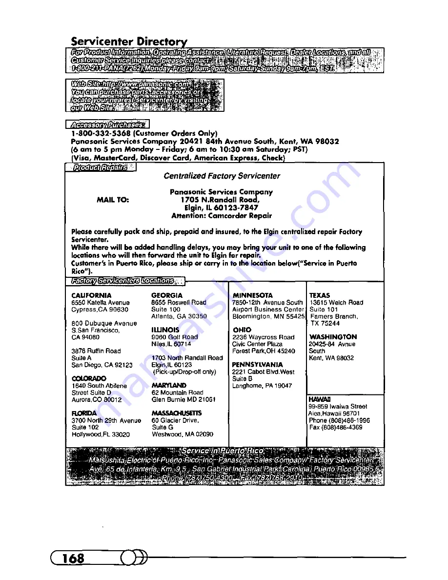 Panasonic VDR-M10 Operating Manual Download Page 168