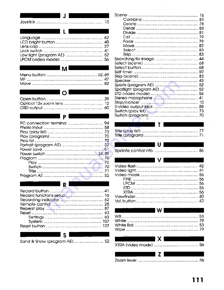 Panasonic VDR-M20 Operating Manual Download Page 111