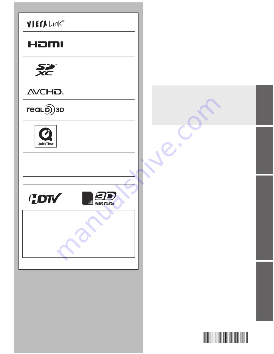 Panasonic Viera TC-65PST34 Скачать руководство пользователя страница 3