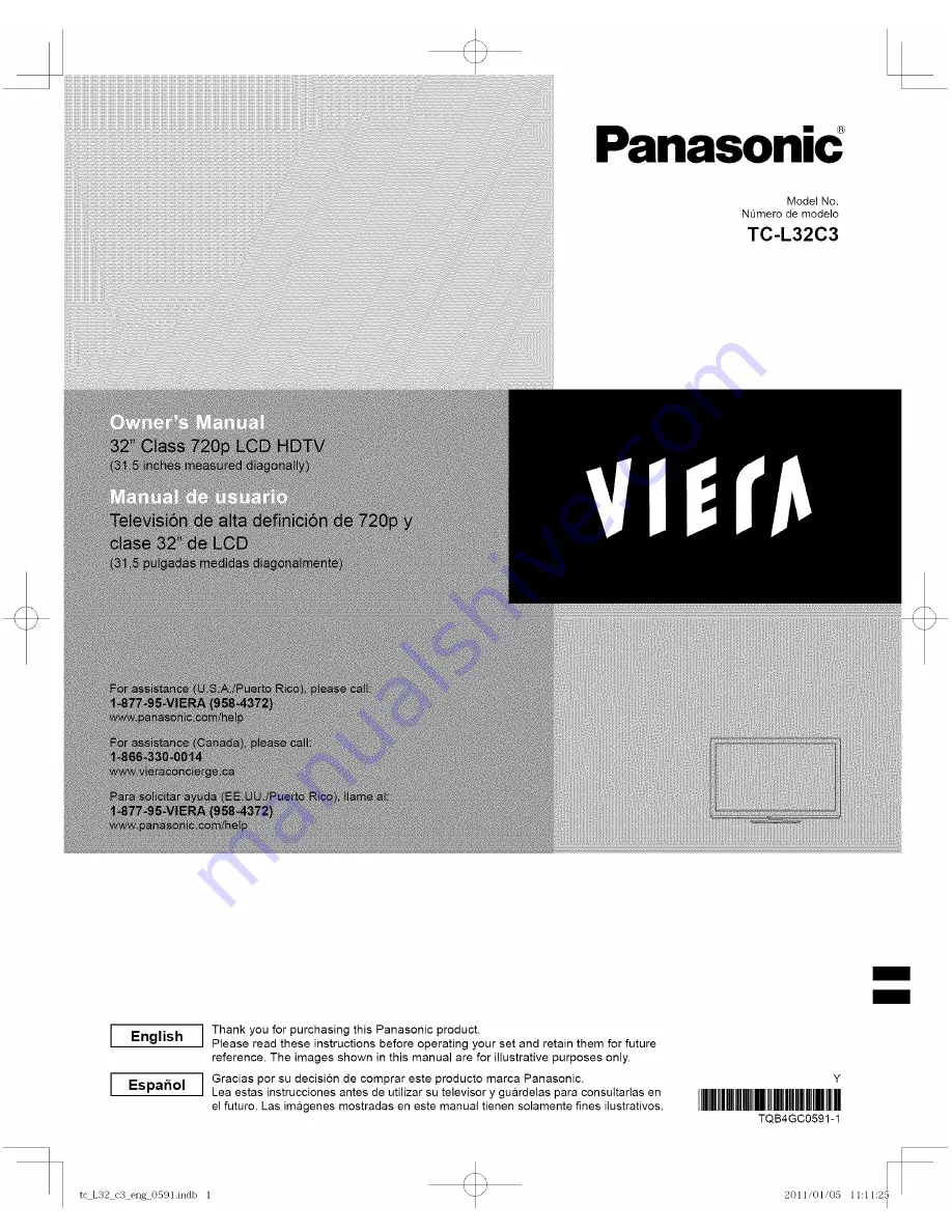 Panasonic VIERA TC-L32C3 Owner'S Manual Download Page 1