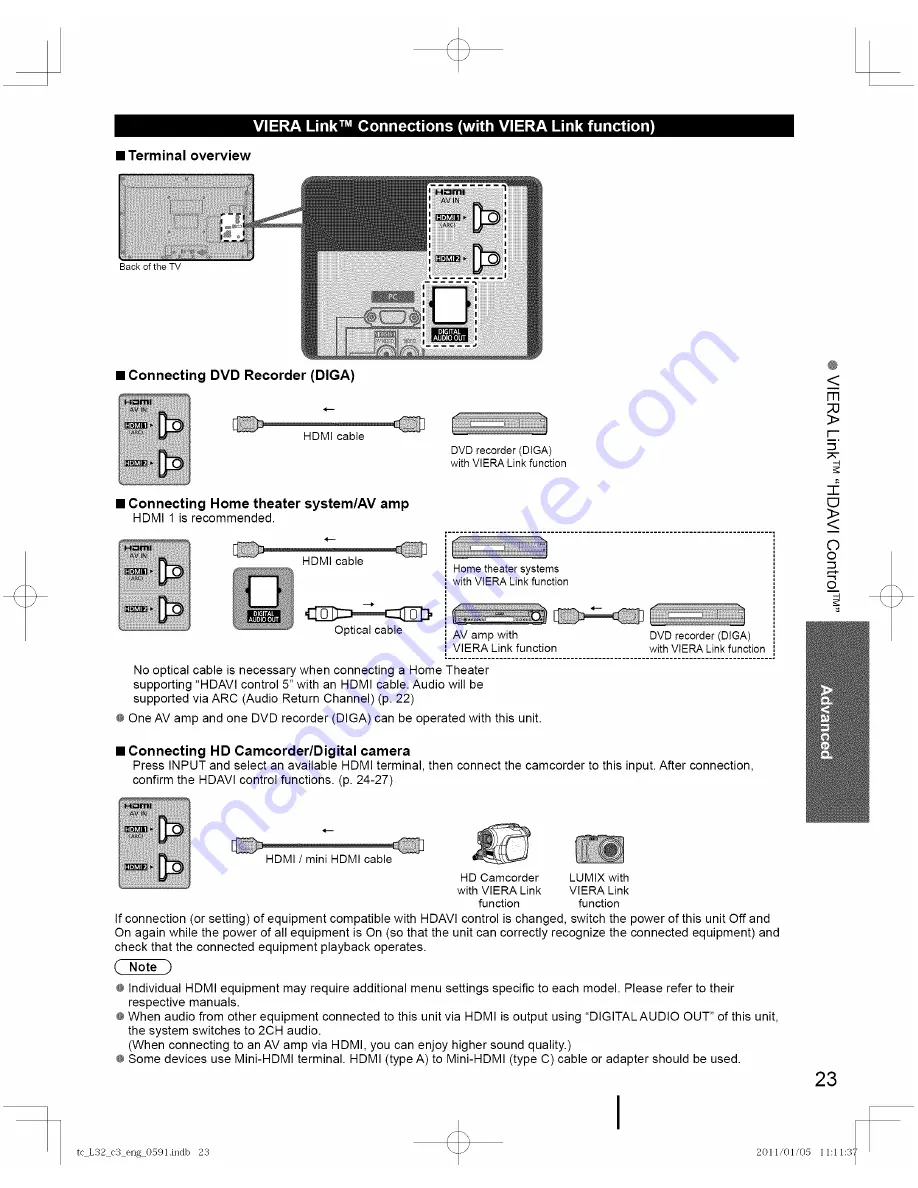 Panasonic VIERA TC-L32C3 Owner'S Manual Download Page 23