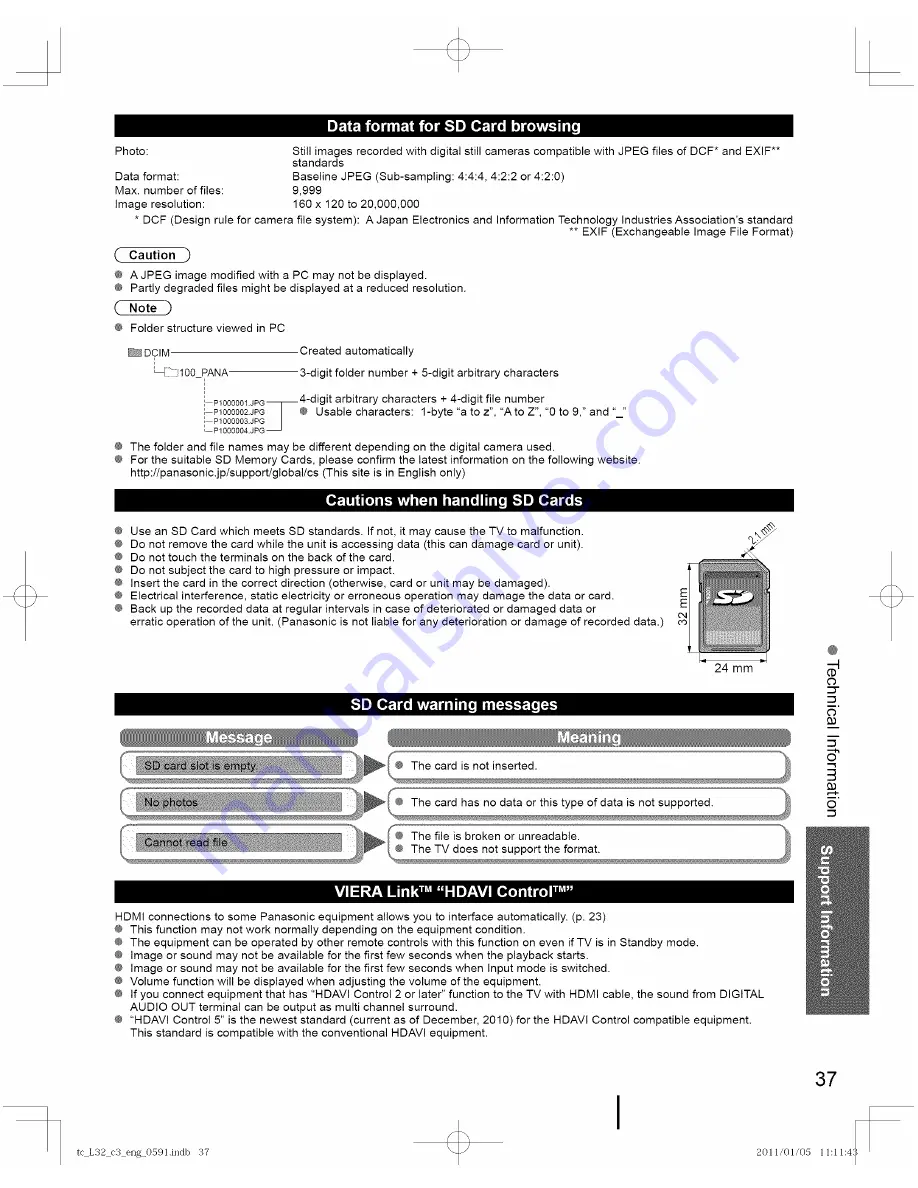 Panasonic VIERA TC-L32C3 Owner'S Manual Download Page 37