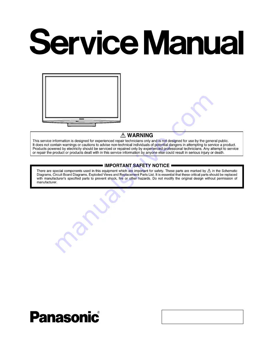 Panasonic VIERA TC-P46S2 Service Manual Download Page 1