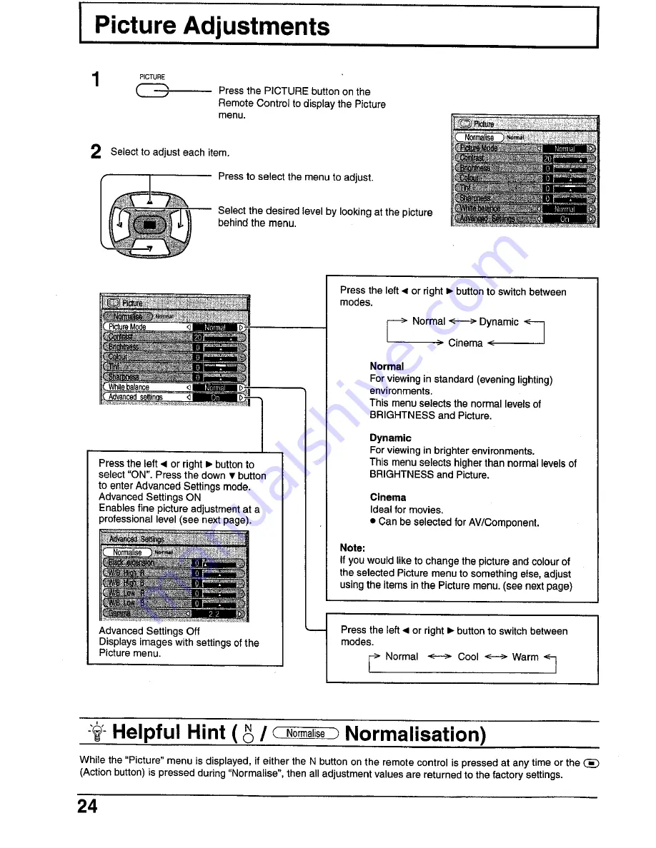 Panasonic Viera TH-42PWD4 Operating Instructions Manual Download Page 24