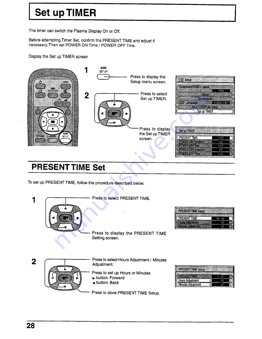 Panasonic Viera TH-42PWD4 Operating Instructions Manual Download Page 28