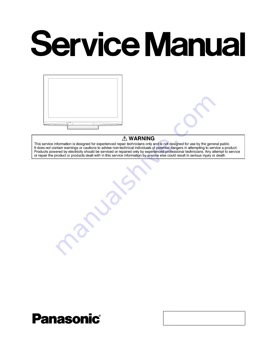 Panasonic Viera TH-46PZ81E Service Manual Download Page 1