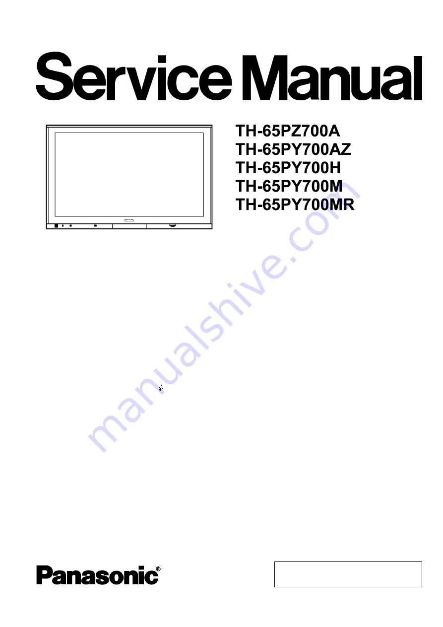 Panasonic Viera TH-65PZ700A Service Manual Download Page 1