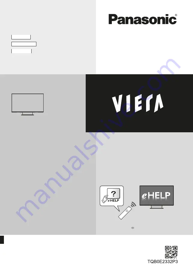 Panasonic VIERA TX-L47WT60E Operating Instructions Manual Download Page 1