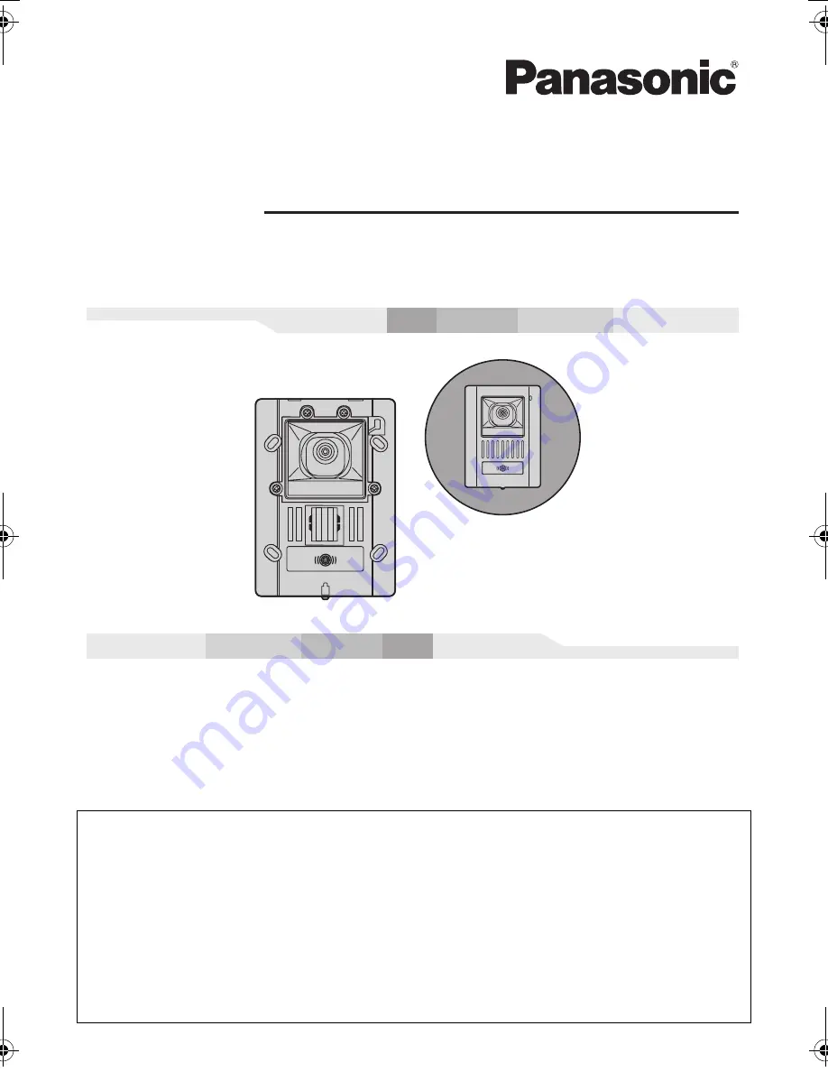 Panasonic VL-GC003A Installation And Operation Manual Download Page 1