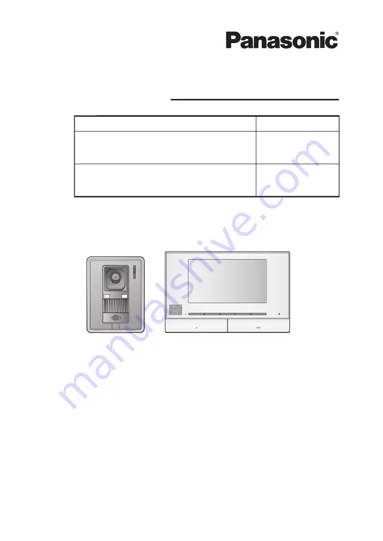 Panasonic VL-MV71 Скачать руководство пользователя страница 1