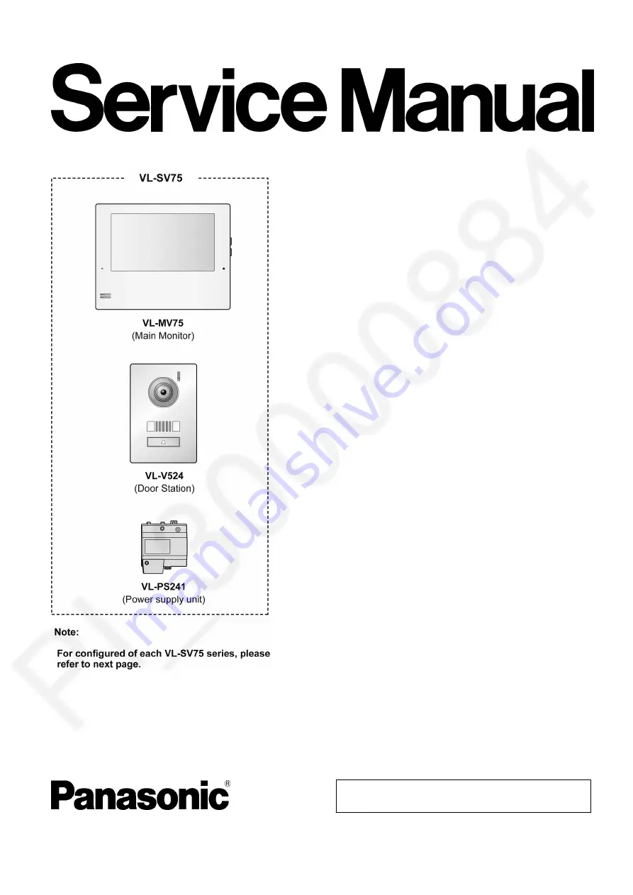 Panasonic VL-MV75AZ Service Manual Download Page 1