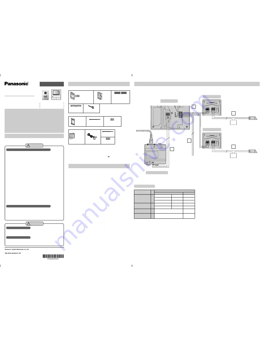 Panasonic VL-SWD501AZ Installation Manual Download Page 1