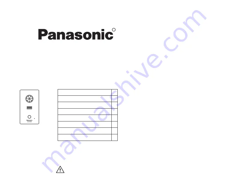 Panasonic VL-VC3500BX Скачать руководство пользователя страница 1