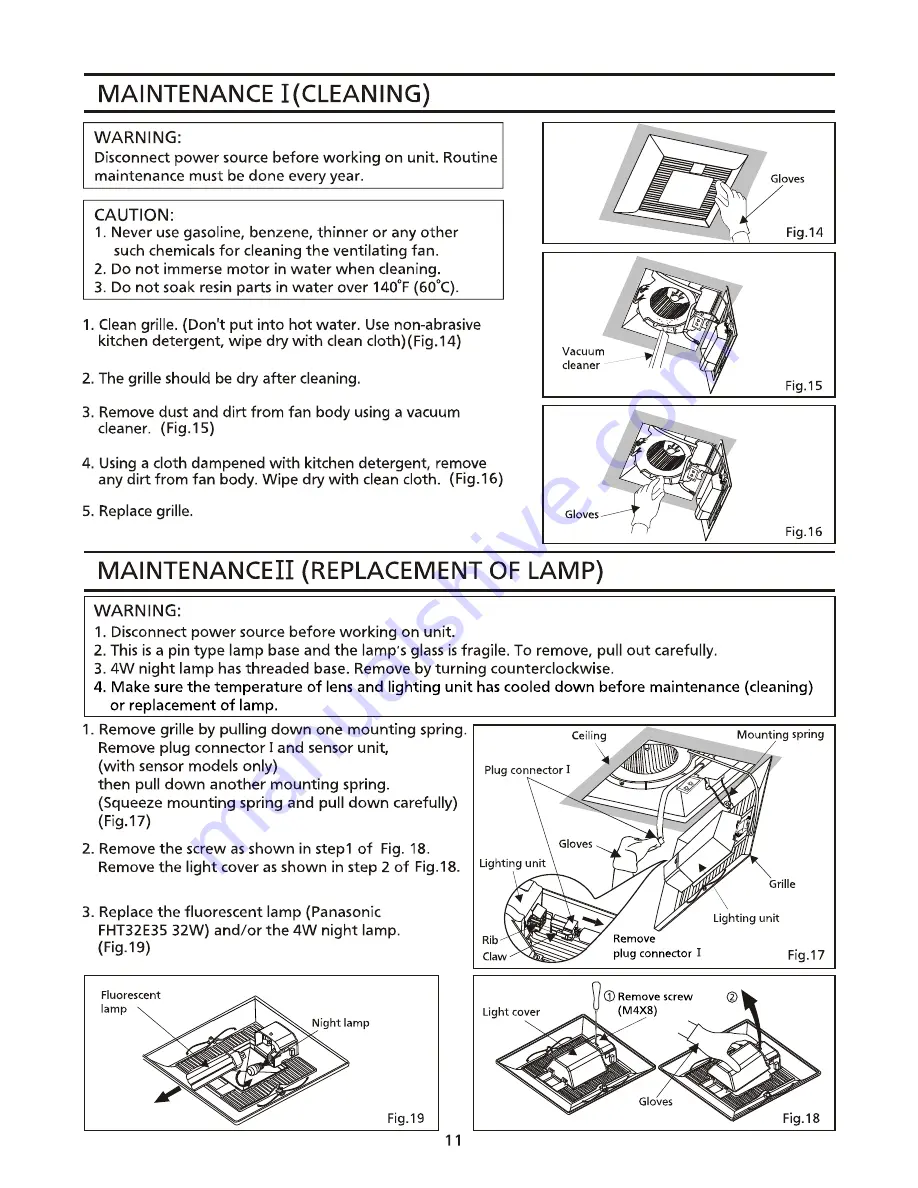 Panasonic WhisperGreen FV-08VKL3 Installation Instructions Manual Download Page 11