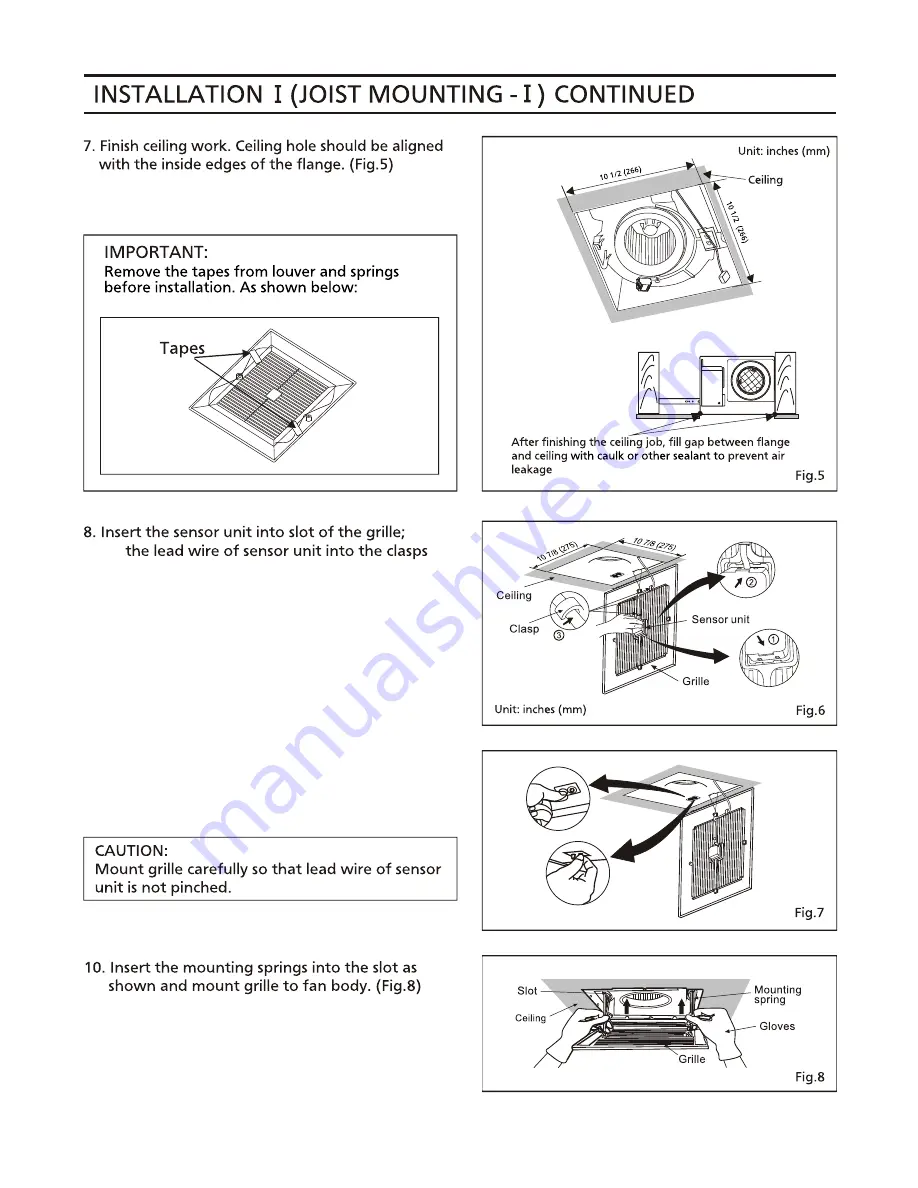 Panasonic WhisperSense FV-08VQC5 Скачать руководство пользователя страница 8